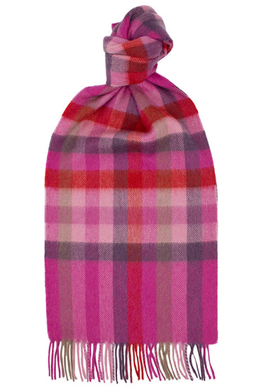 Joshua Ellis - Classic Cashmere Plaid Scarf Smokey Rose